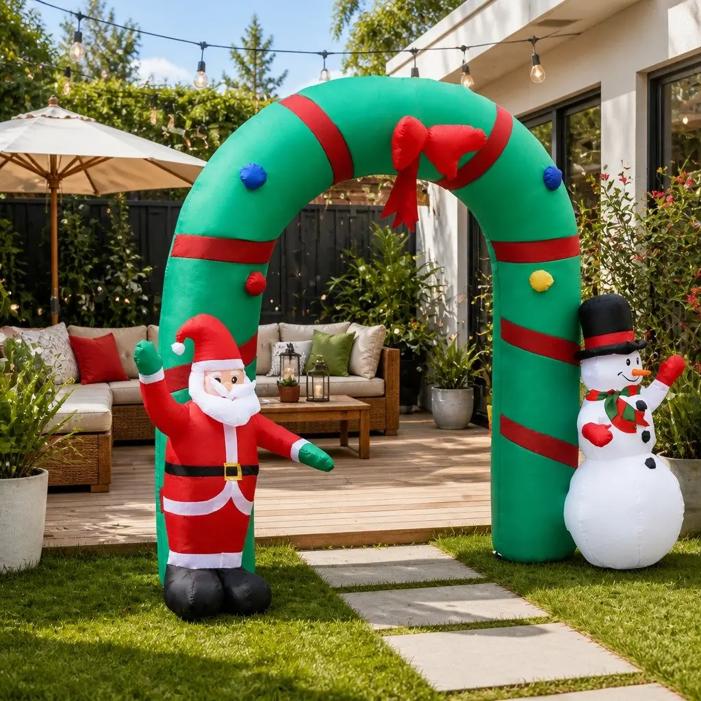Christmas Inflatable Archway 2.8M LED Multicoloured Outdoor Decoration