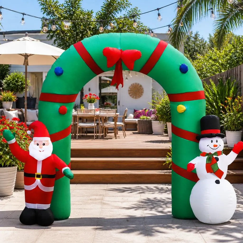Christmas Inflatable Archway 2.8M LED Multicoloured Outdoor Decoration