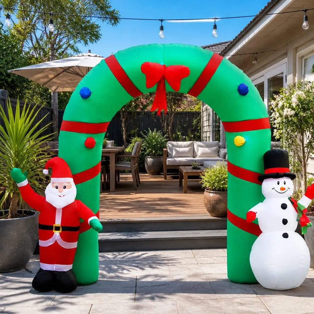 Christmas Inflatable Archway 2.8M LED Multicoloured Outdoor Decoration