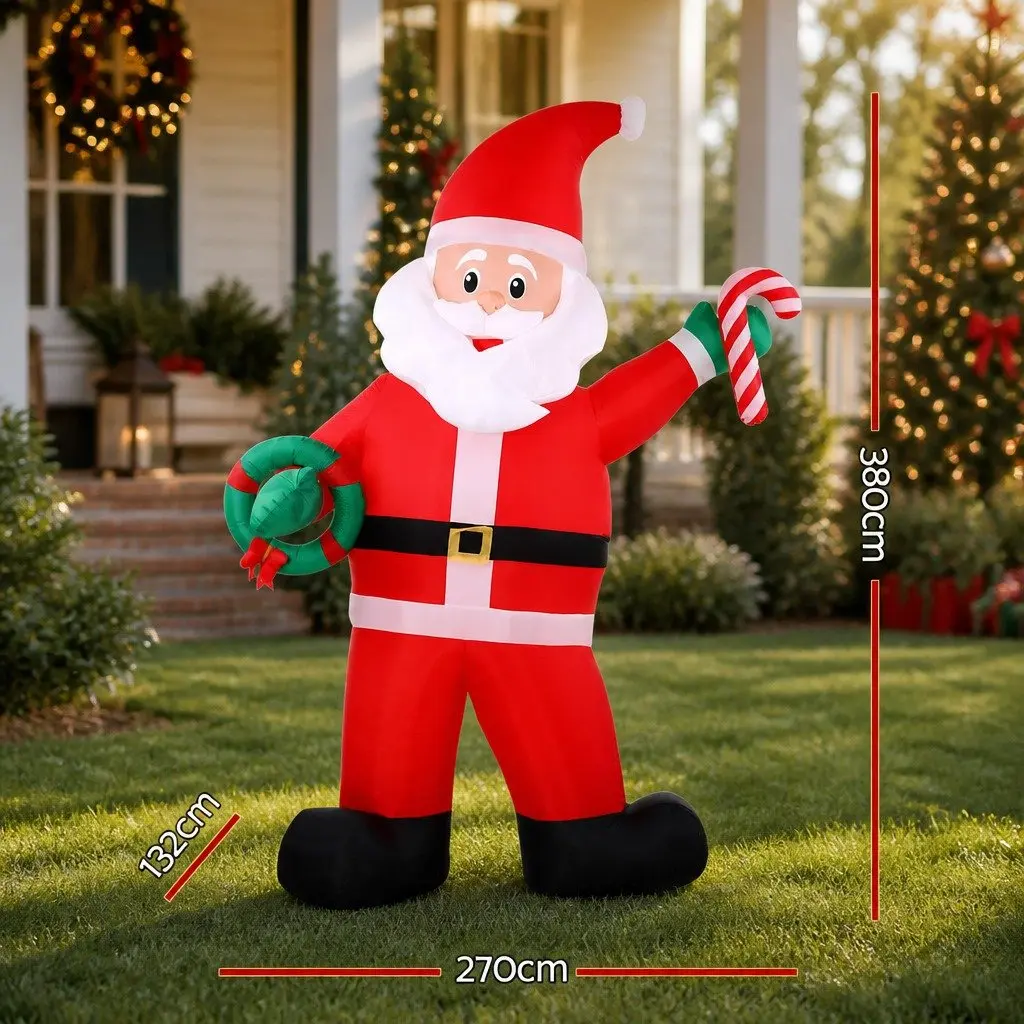 Inflatable Santa Decoration 3.8M Height LED Multicolour Outdoor