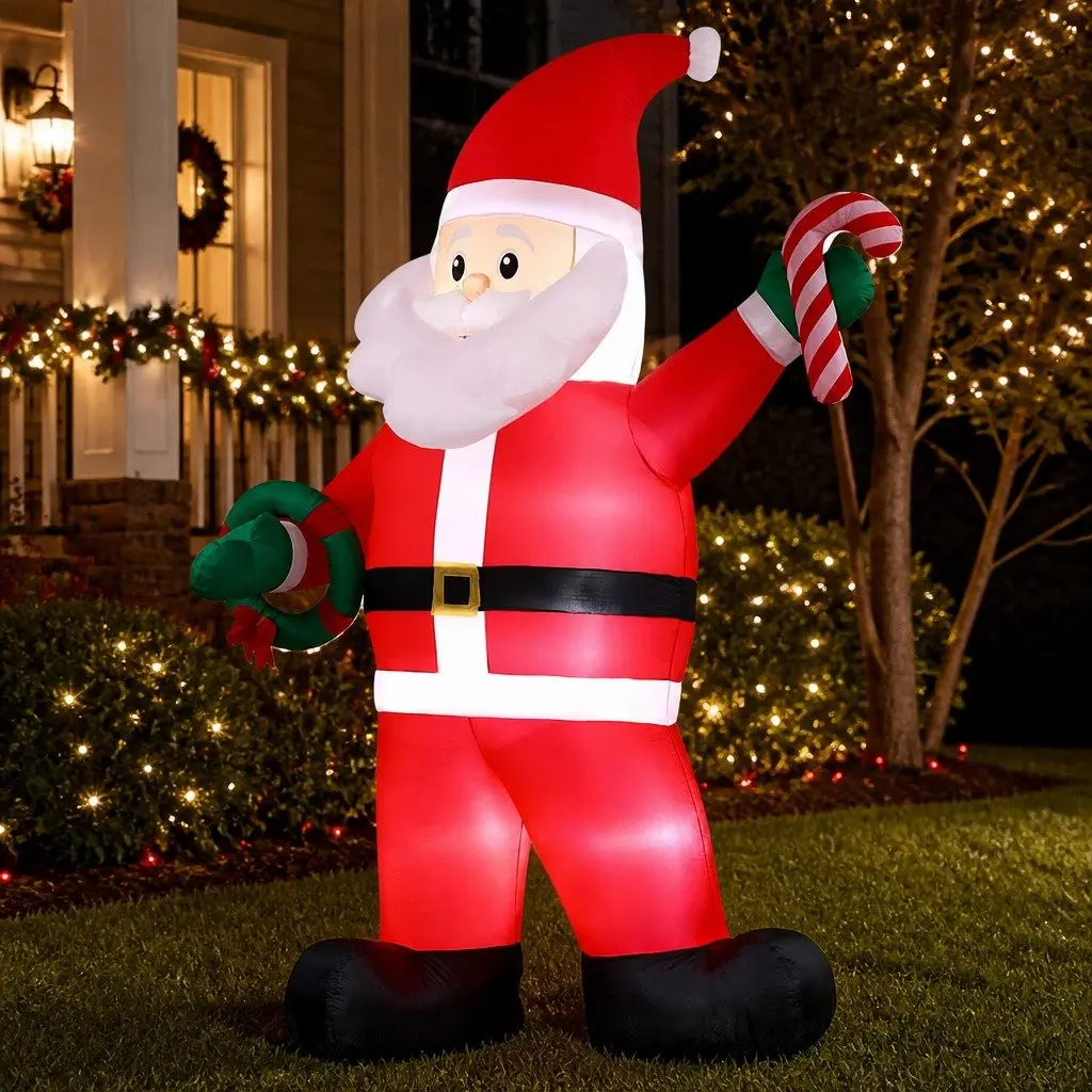 Inflatable Santa Decoration 3.8M Height LED Multicolour Outdoor