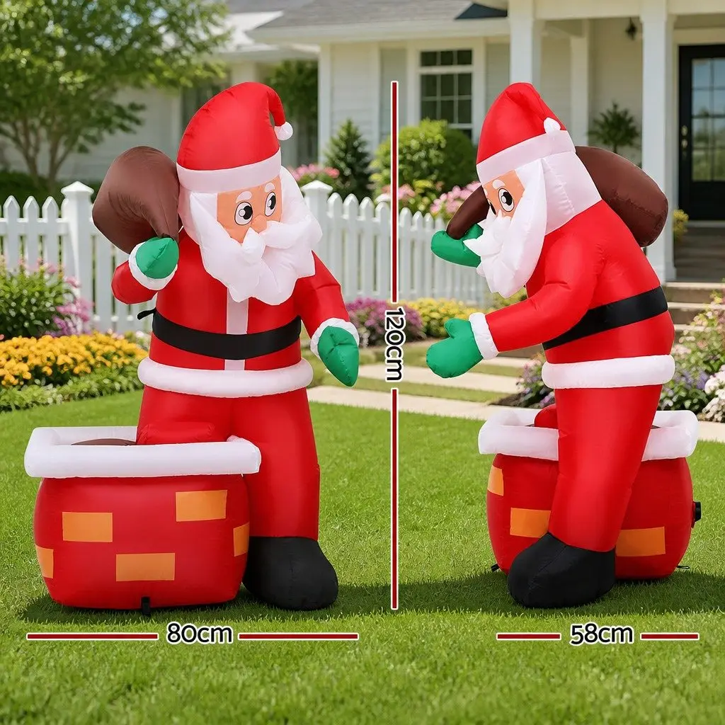 Christmas Inflatable Decoration LED Multicolour 80 x 58 x 120cm Indoor Outdoor