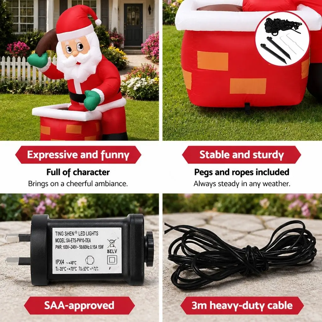 Christmas Inflatable Decoration LED Multicolour 80 x 58 x 120cm Indoor Outdoor