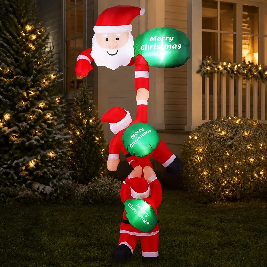 Christmas Inflatable Climbing Santa 2.5M LED Multicolour Outdoor Indoor Decorations