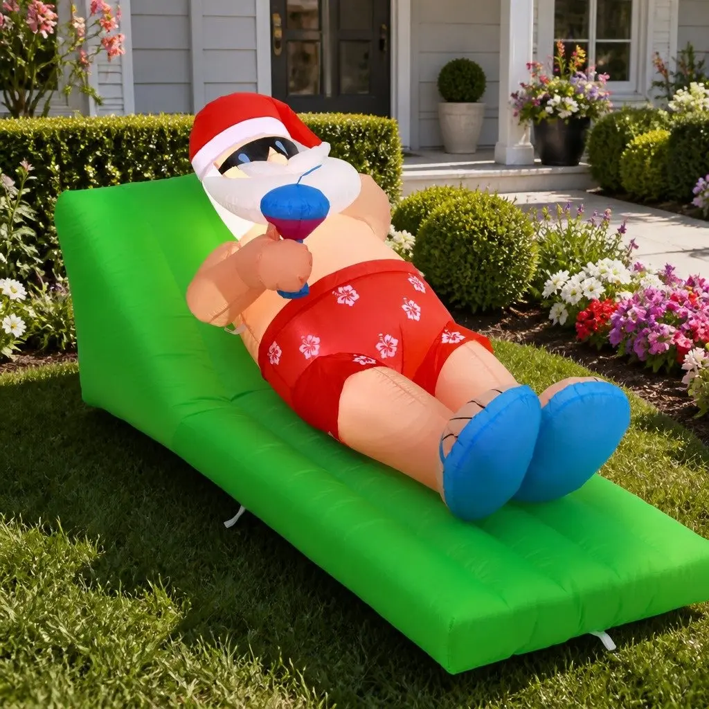 Inflatable Santa Bench for Holiday Decorations