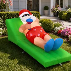 Practical Inflatable Santa Bench for Holiday Decorations