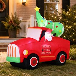 Versatile 1.6M Santa Truck Inflatable for Your Home
