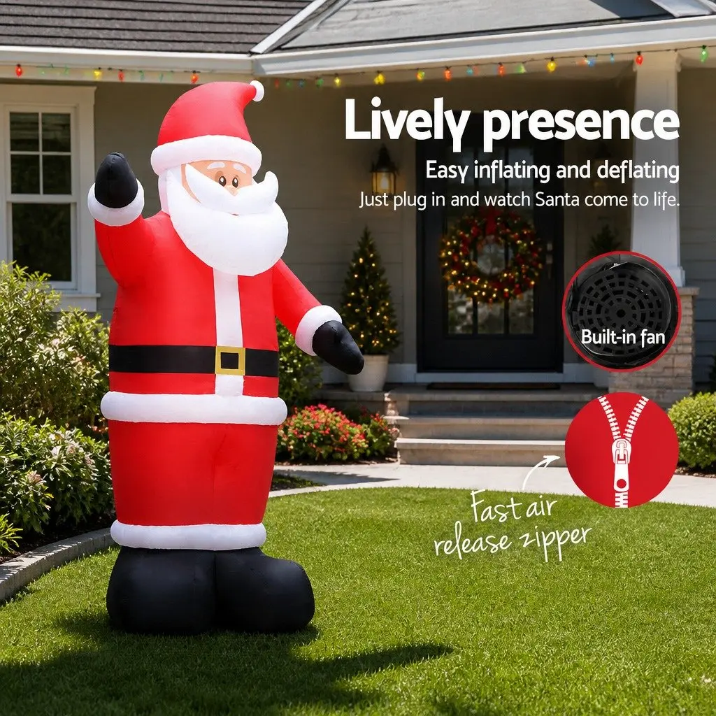 Christmas Inflatable Decoration 5M Polyester Illuminated Santa Outdoor Indoor