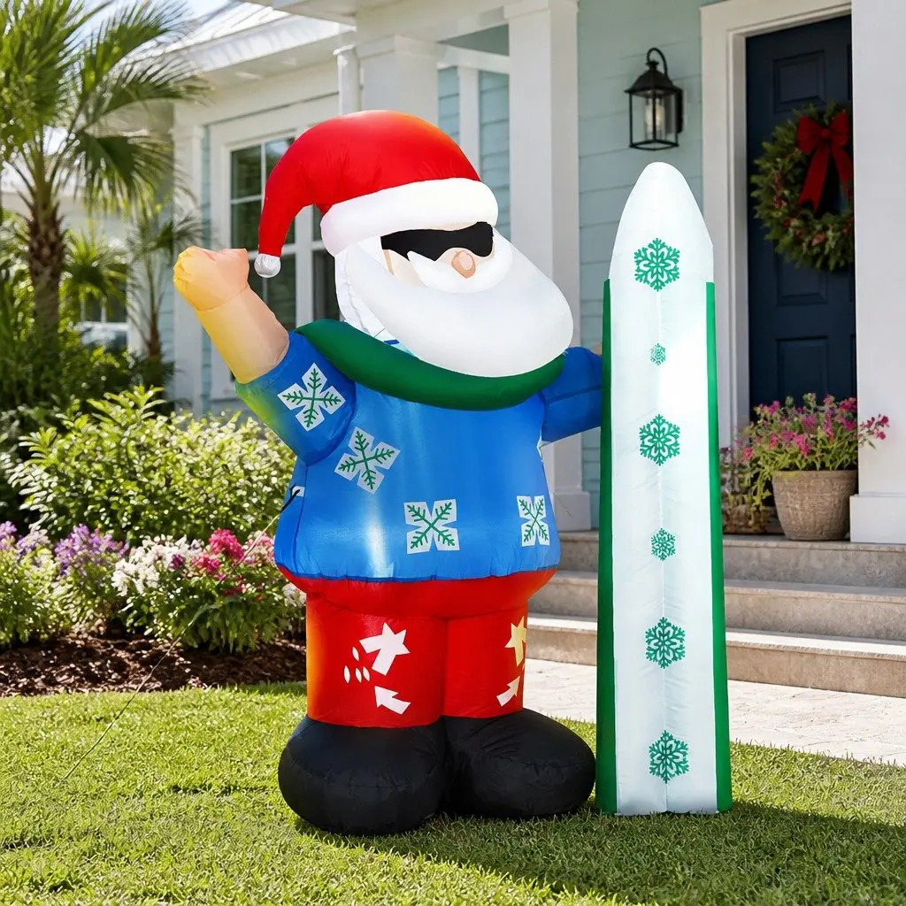 Christmas Inflatable Santa 1.6M Illuminated Multicoloured Decorations with LED