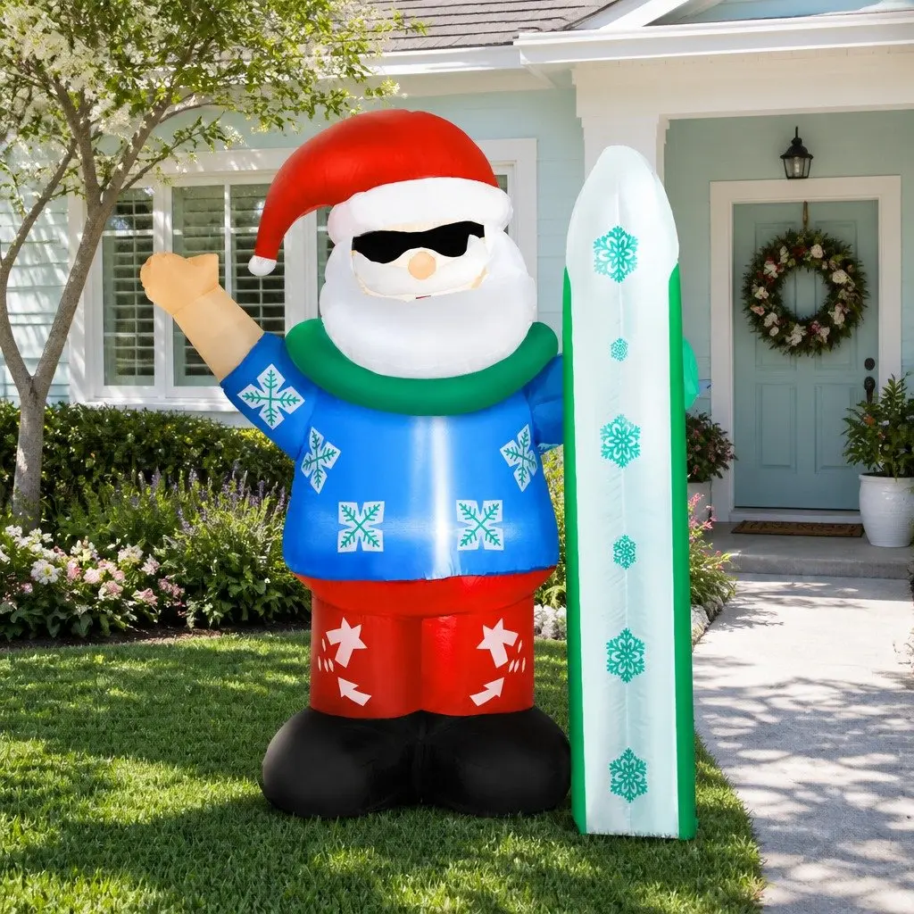Christmas Inflatable Santa 1.6M Illuminated Multicoloured Decorations with LED
