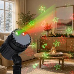 Practical Laser Light Projector for Holiday Decorations