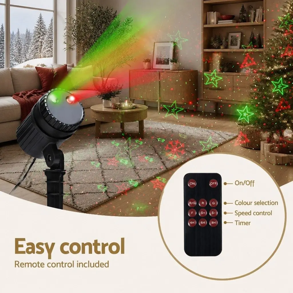 Laser Light Projector Red Green Flashing Outdoor Decorations 5-10m ABS