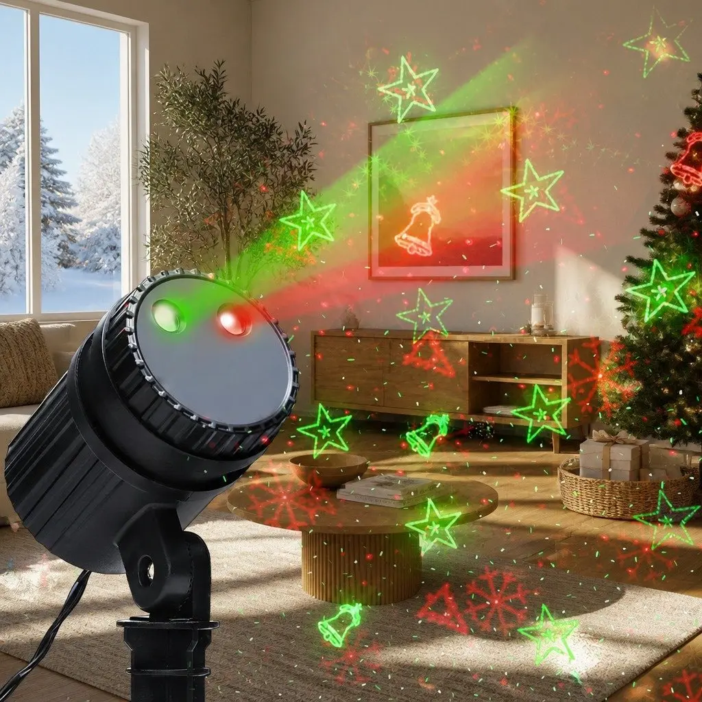 Laser Light Projector Red Green Flashing Outdoor Decorations 5-10m ABS