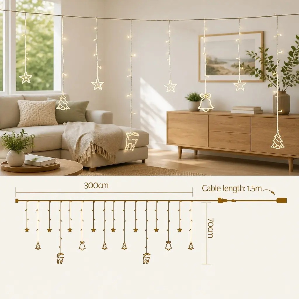 138 LED Icicle Lights for Home Decorations