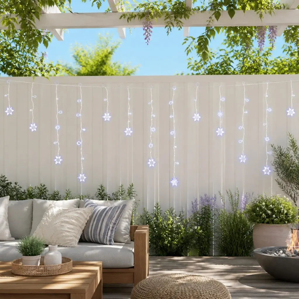 160 Cold White LED Icicle Christmas Lights 6M Outdoor Indoor Decoration