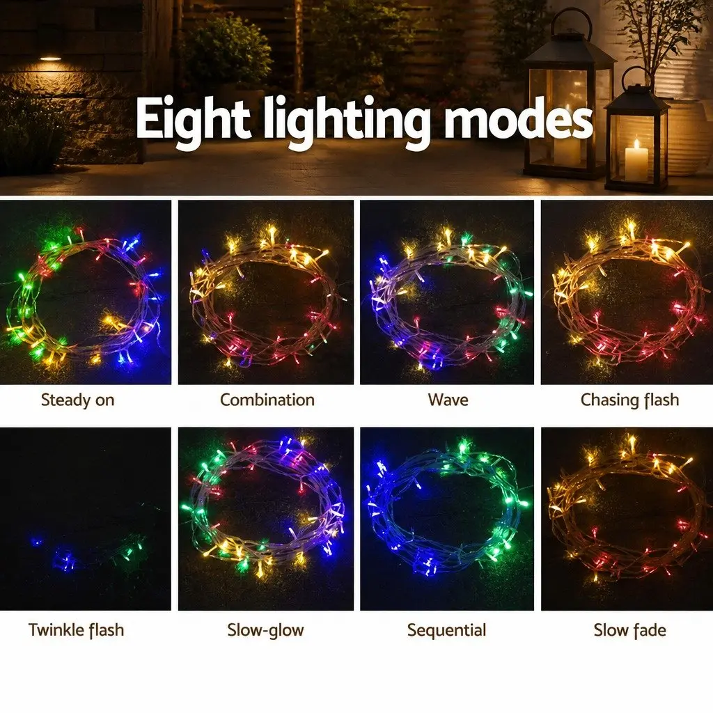 Icicle Lights 20M Multi-Coloured LED 800 Bulbs Indoor Outdoor Decoration