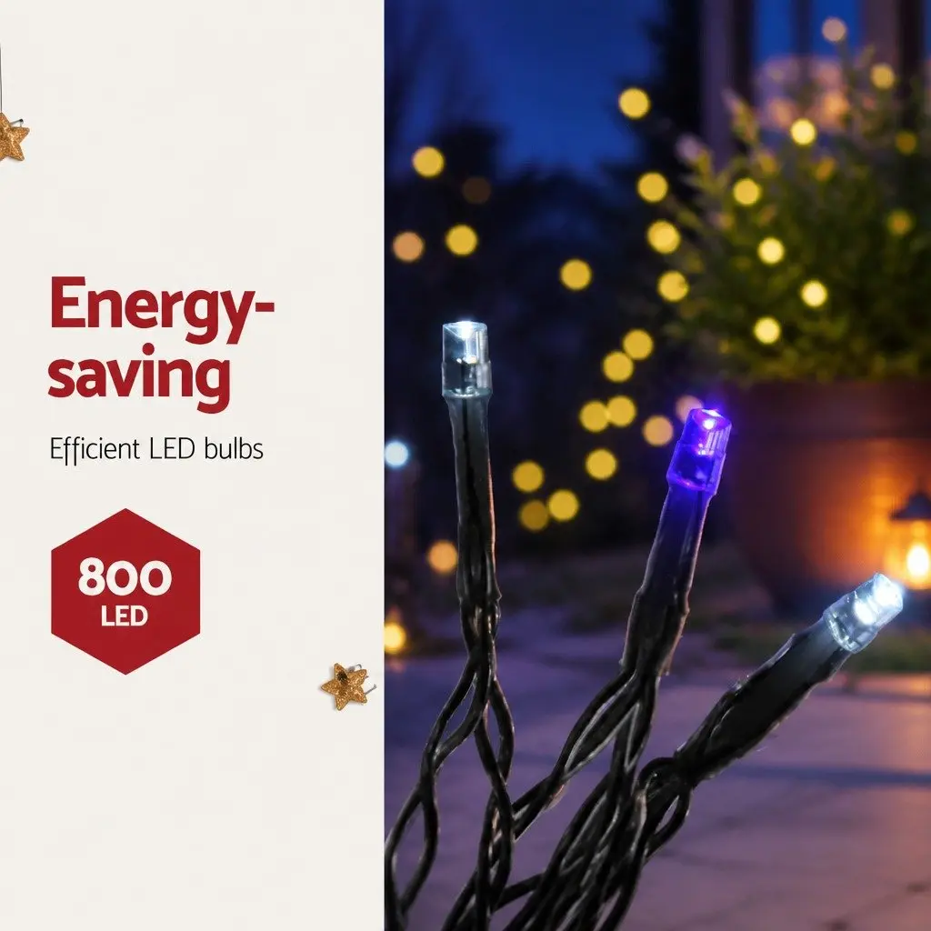Icicle Lights 20M Blue LED 800 Bulbs Outdoor Indoor Christmas Decoration