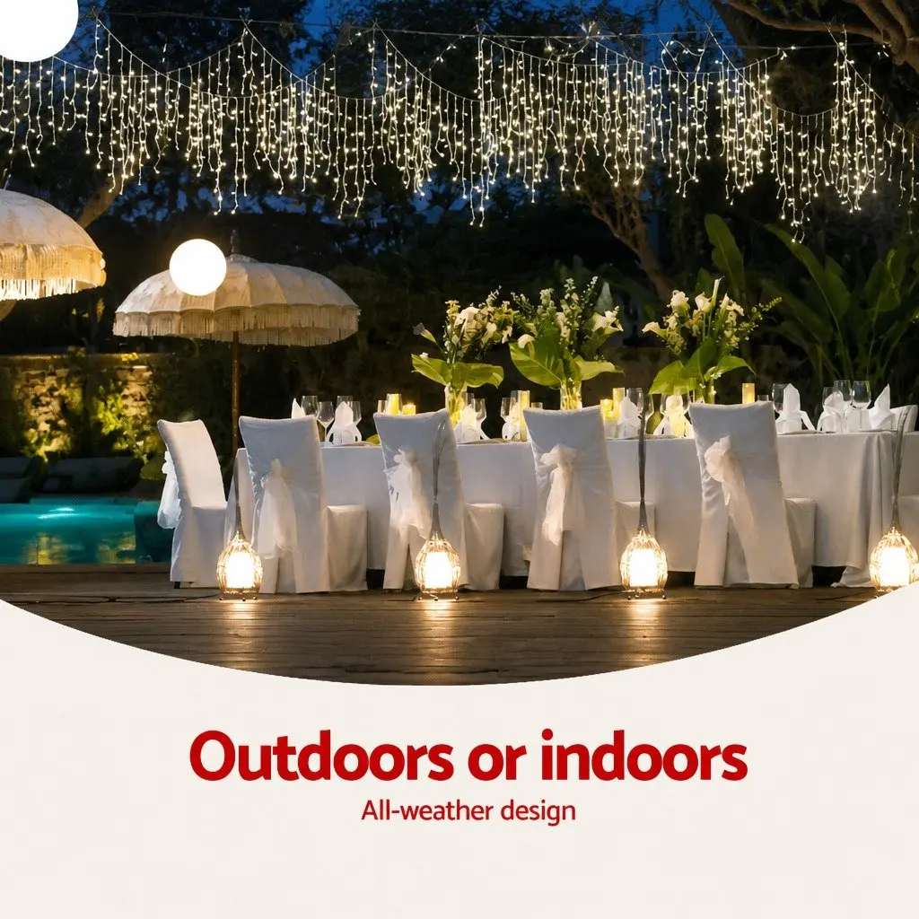Icicle Lights 20M Blue LED 800 Bulbs Outdoor Indoor Christmas Decoration