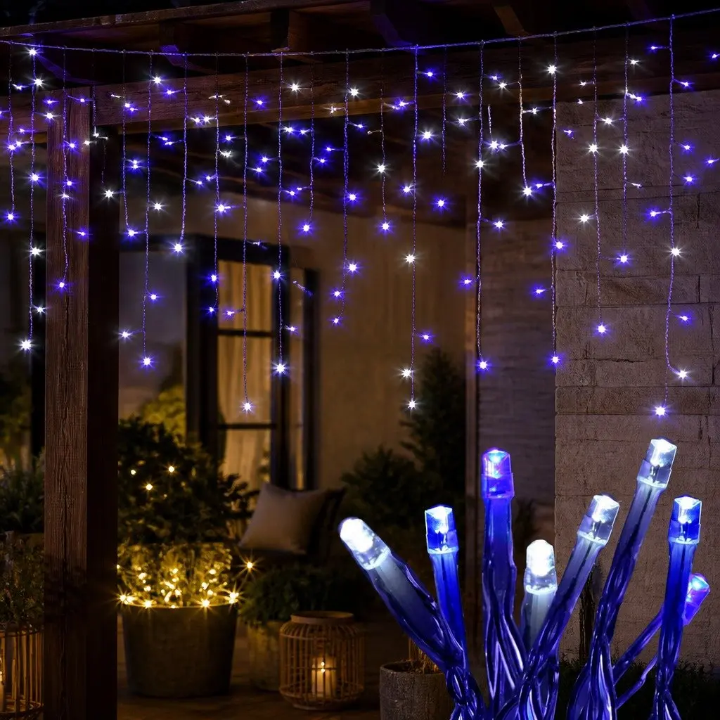 Icicle Lights 20M Blue LED 800 Bulbs Outdoor Indoor Christmas Decoration