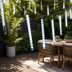 12M LED Icicle Shower Lights for Indoor & Outdoor Use