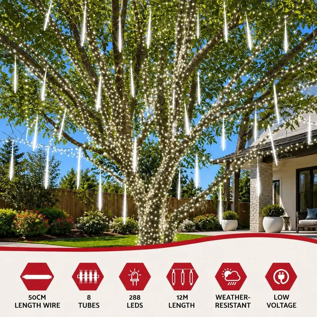 Christmas Icicle Lights 7M Shower LED Falling Meteor Outdoor Indoor Decoration