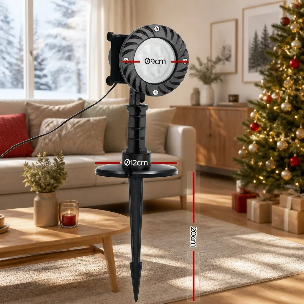 Multicoloured Laser Projector for Christmas Outdoor Use 12 Festive Designs Waterproof Adjustable Angle