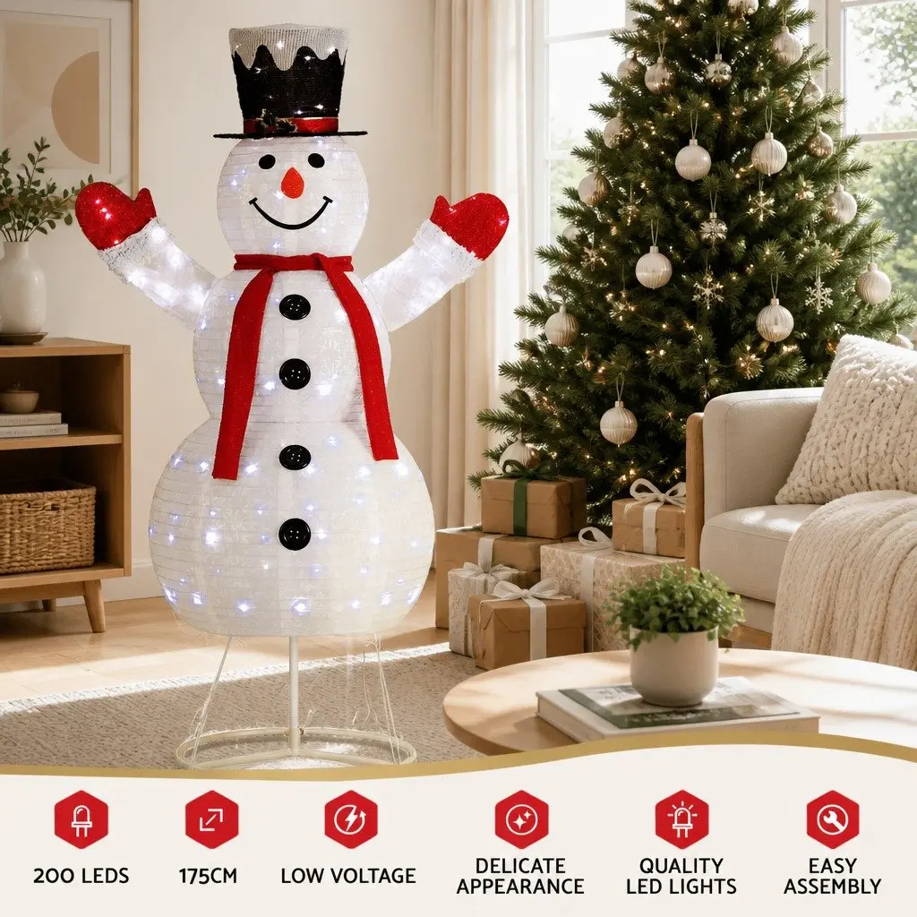 Christmas Light Snowman 1.7M Warm White LED Indoor Outdoor Decoration