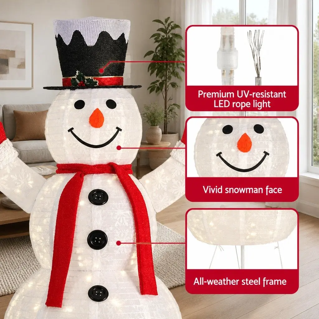 Christmas Light Snowman 1.7M Warm White LED Indoor Outdoor Decoration
