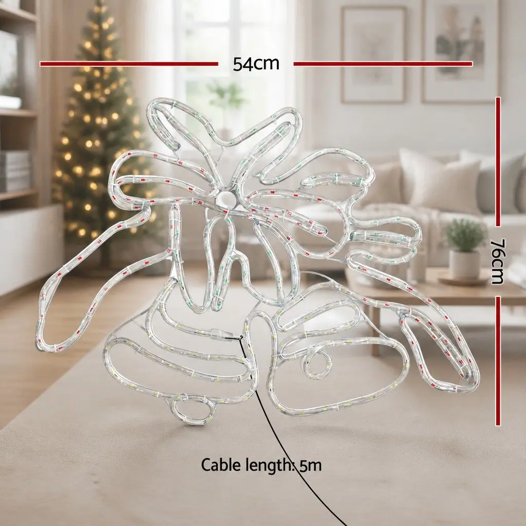 216 Multicoloured LED Christmas Lights Indoor Outdoor Bell Decorations 0.76M