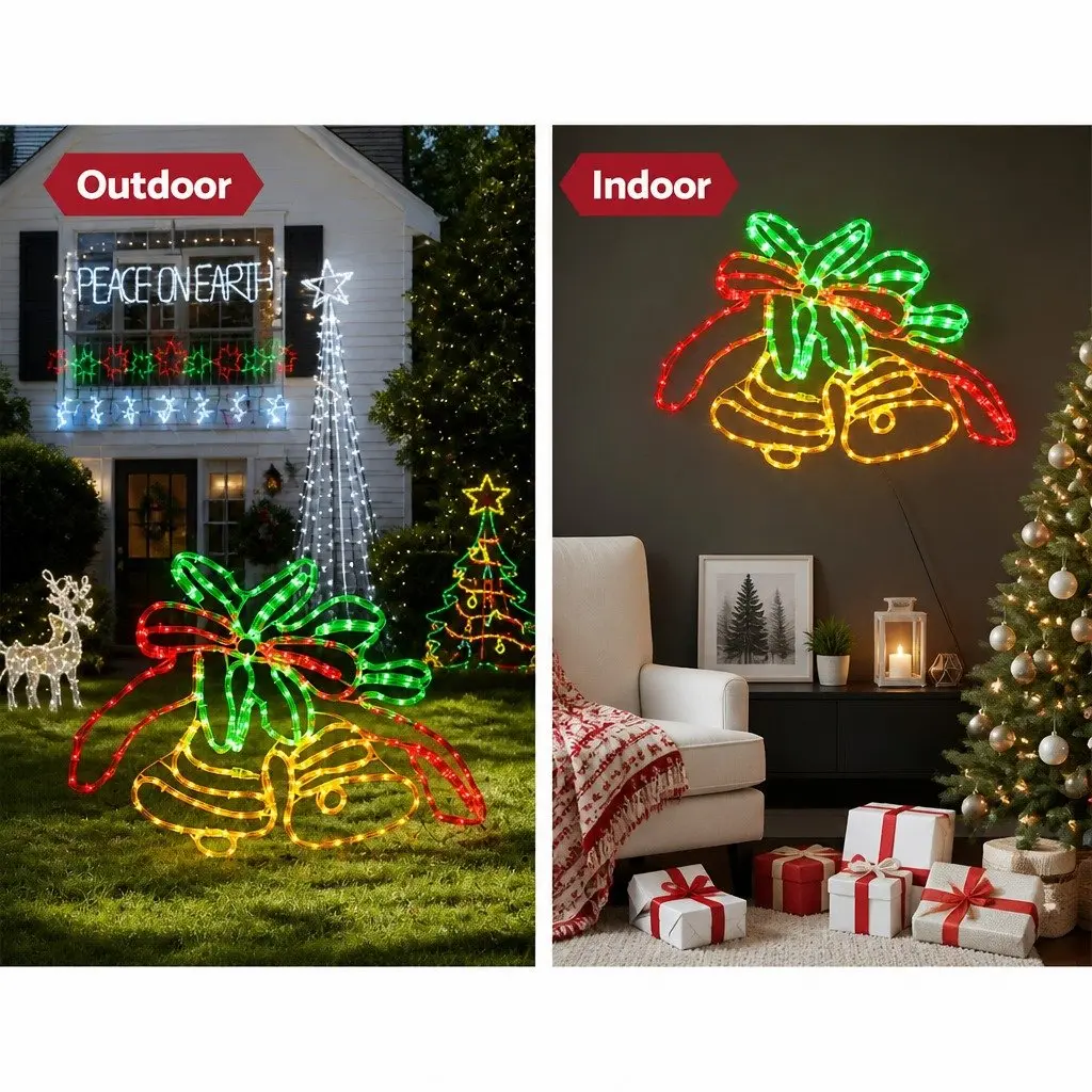 216 Multicoloured LED Christmas Lights Indoor Outdoor Bell Decorations 0.76M