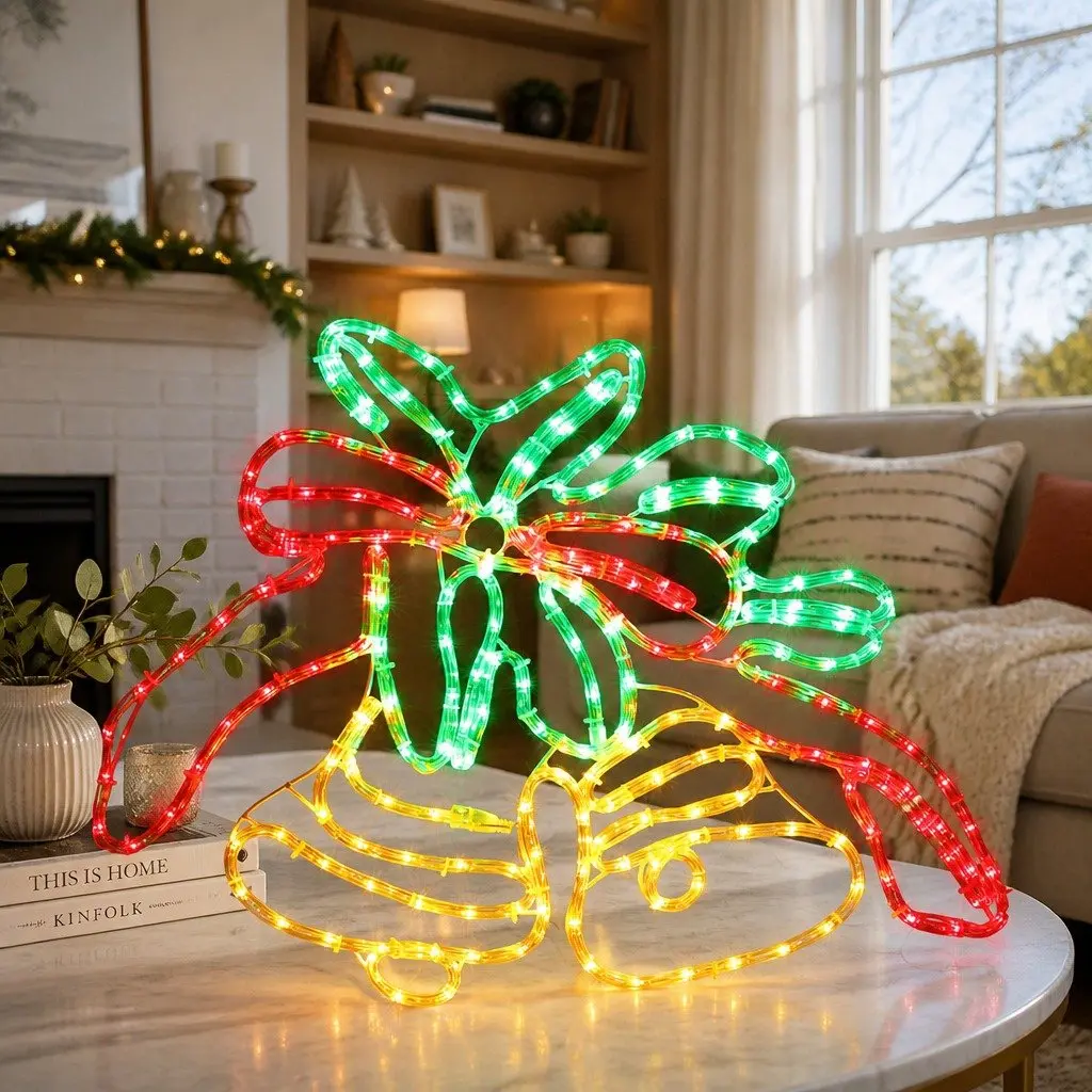 216 Multicoloured LED Christmas Lights Indoor Outdoor Bell Decorations 0.76M
