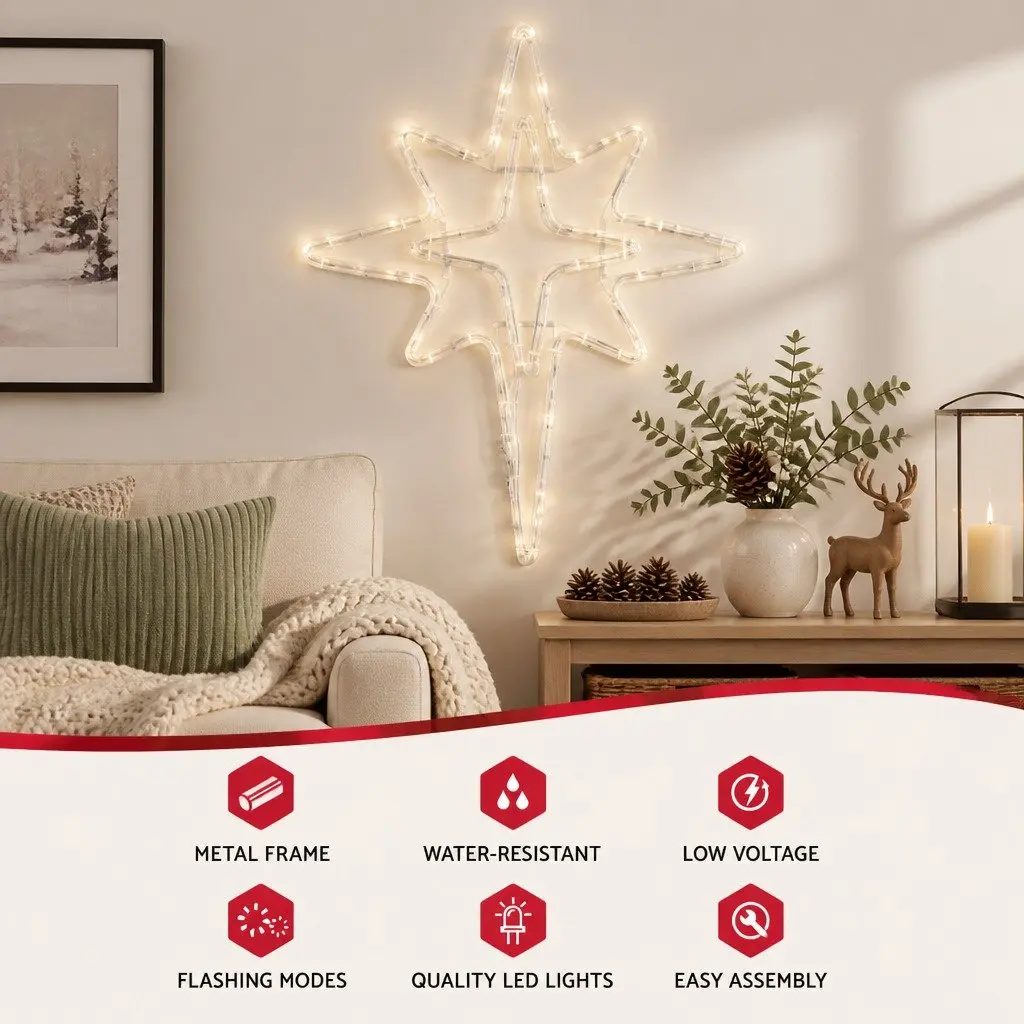 Christmas Decoration Bethlehem Star Light 57cm Warm White LED Indoor Outdoor