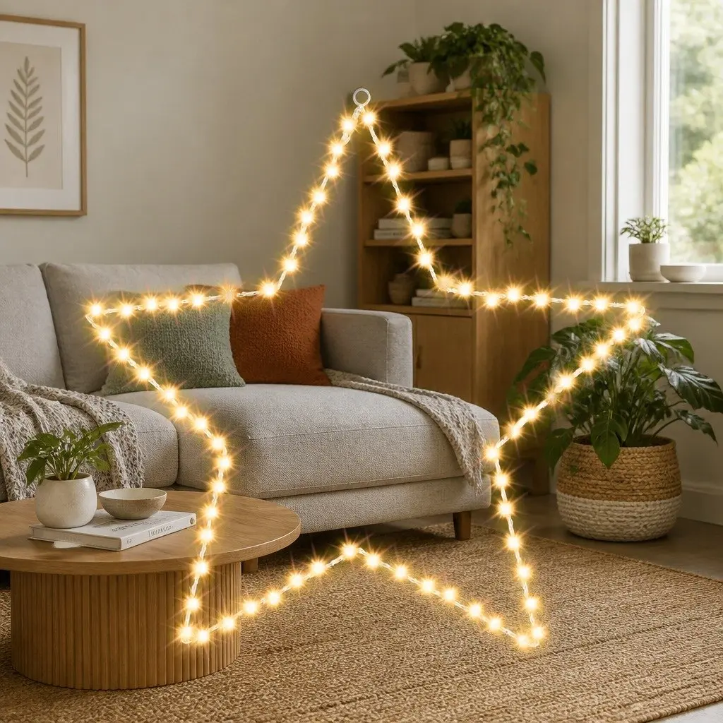 50cm Christmas Star Light Decoration Warm White LED 70 Indoor Outdoor Battery Powered