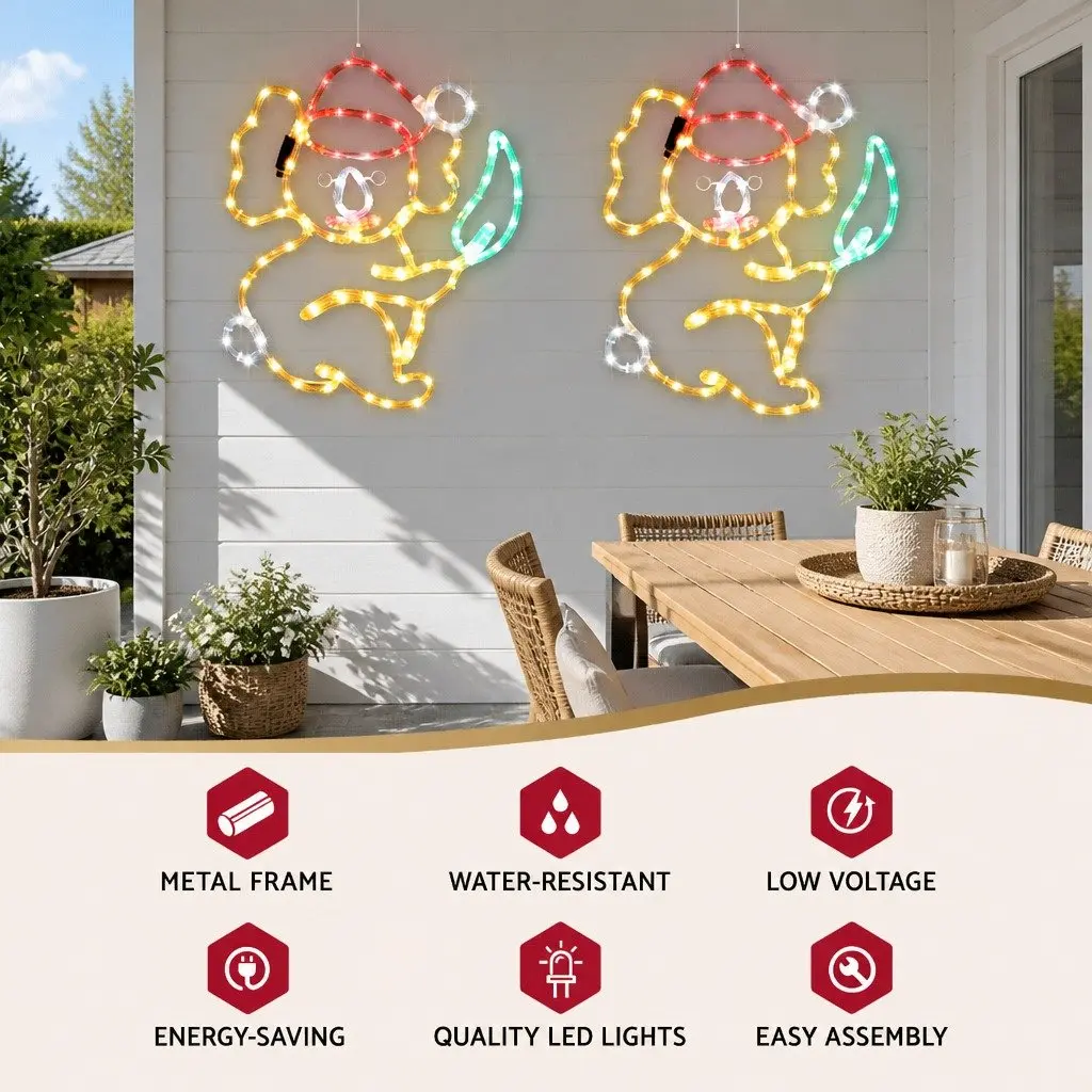 LED Christmas Lights Multicolour 216 Bulbs 0.48m Rope Light Outdoor Garden Decoration