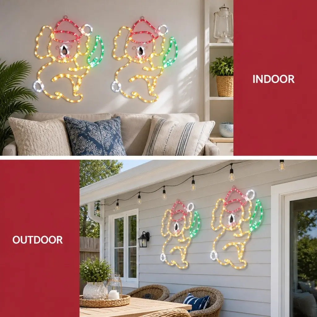 LED Christmas Lights Multicolour 216 Bulbs 0.48m Rope Light Outdoor Garden Decoration