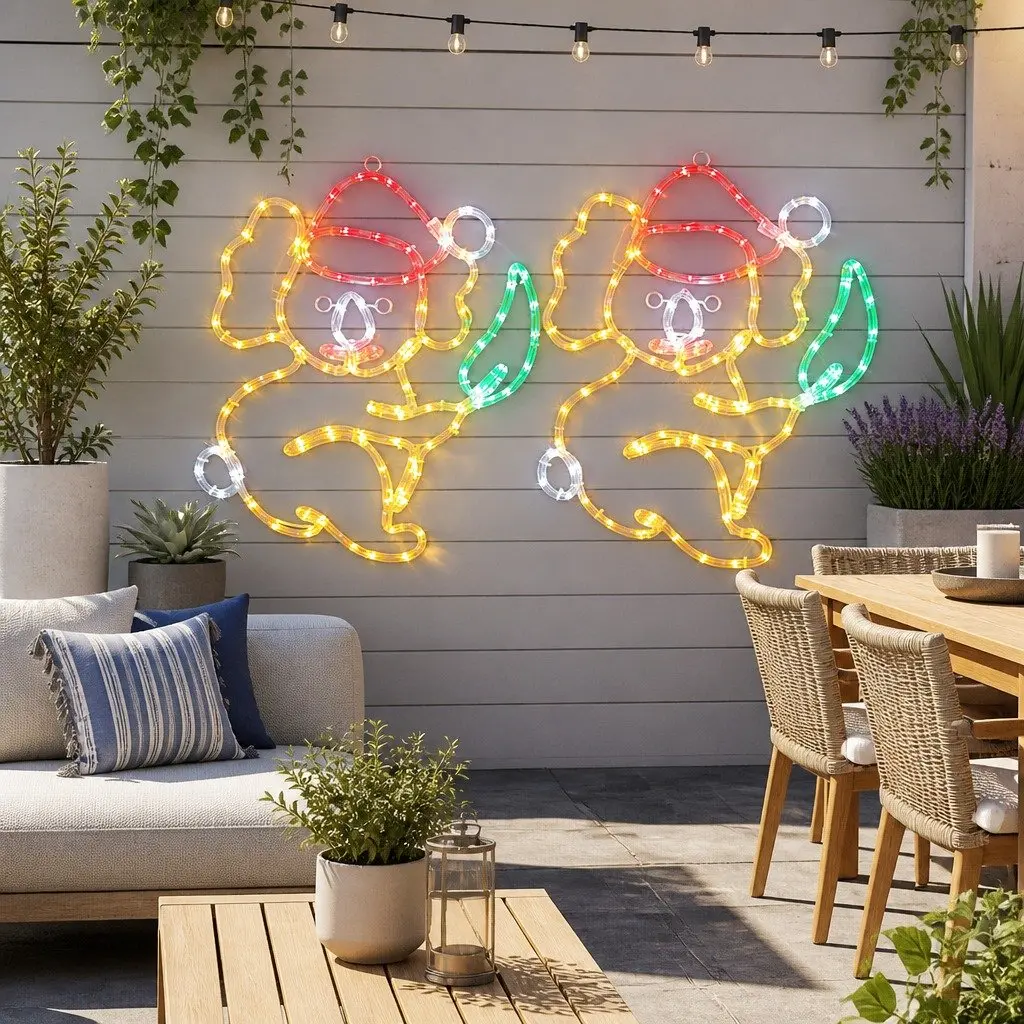 LED Christmas Lights Multicolour 216 Bulbs 0.48m Rope Light Outdoor Garden Decoration