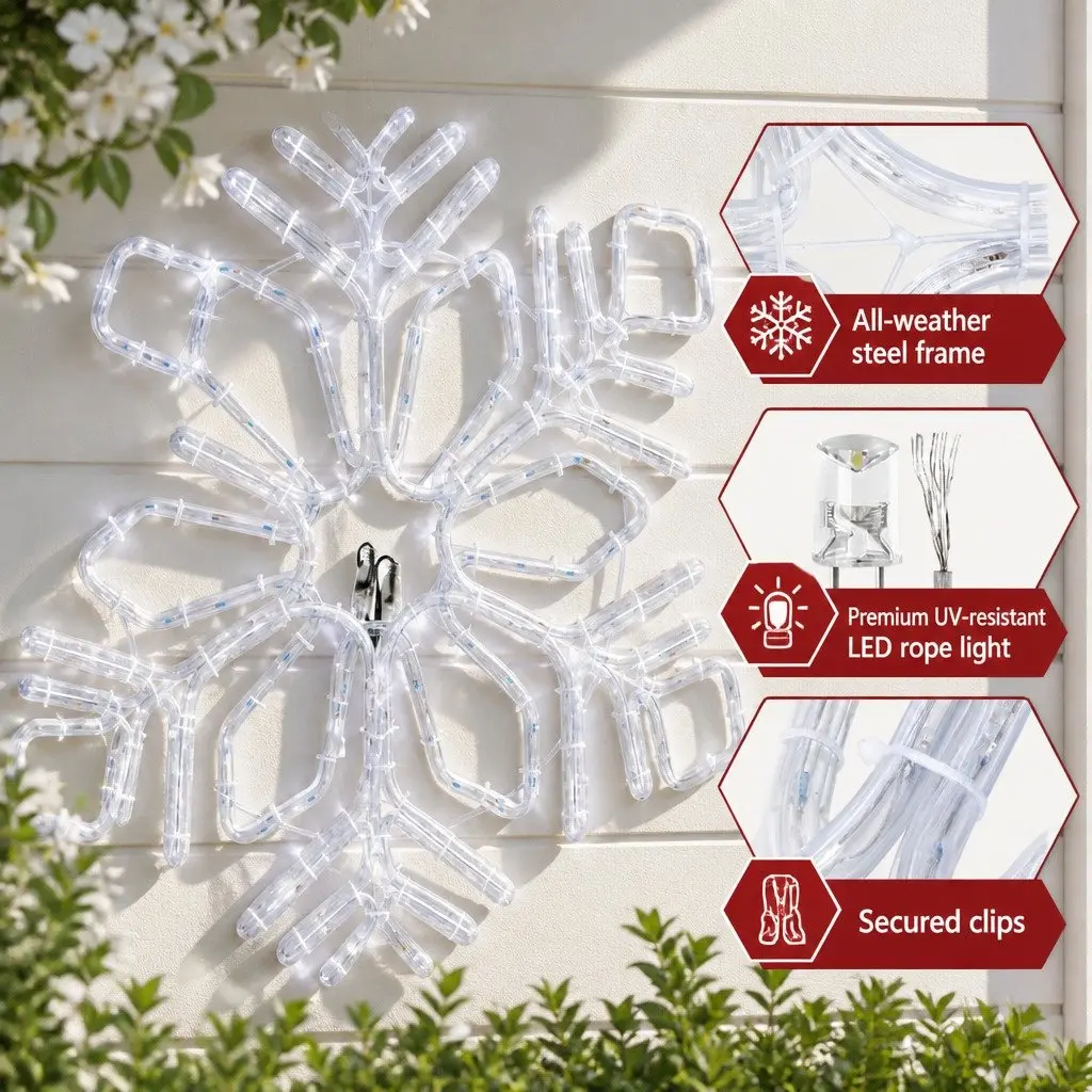 Christmas Lights LED Snow Motif 0.82M Multicoloured Outdoor Indoor