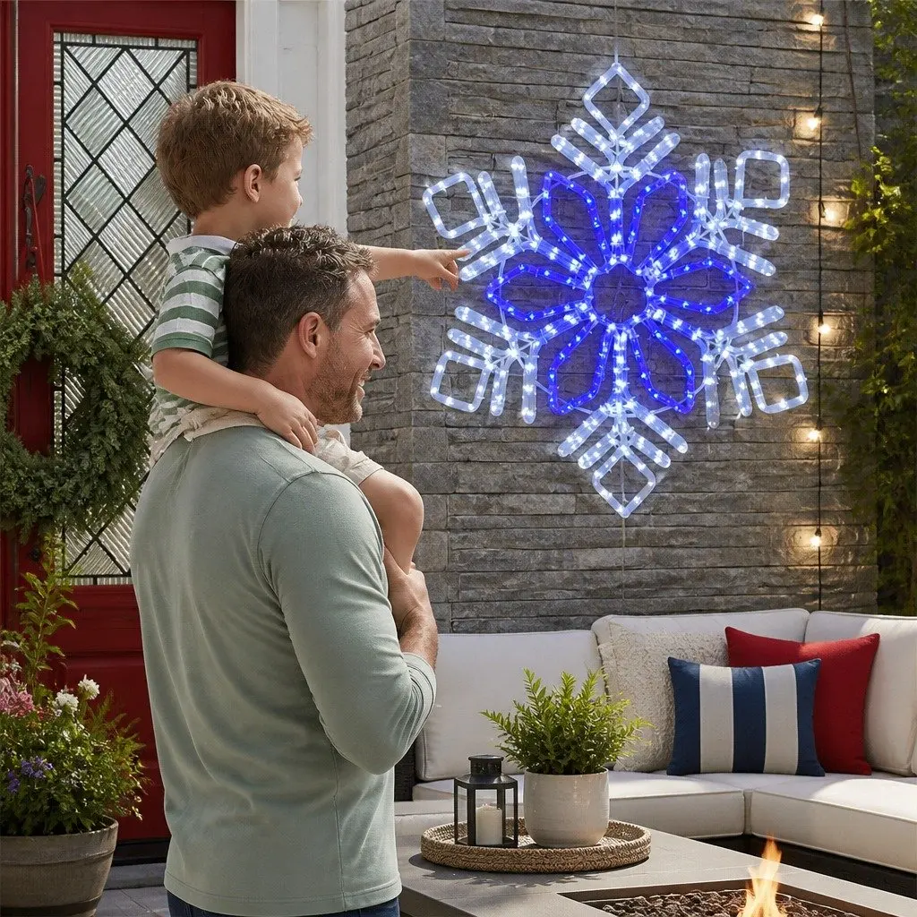 Christmas Lights LED Snow Motif 0.82M Multicoloured Outdoor Indoor