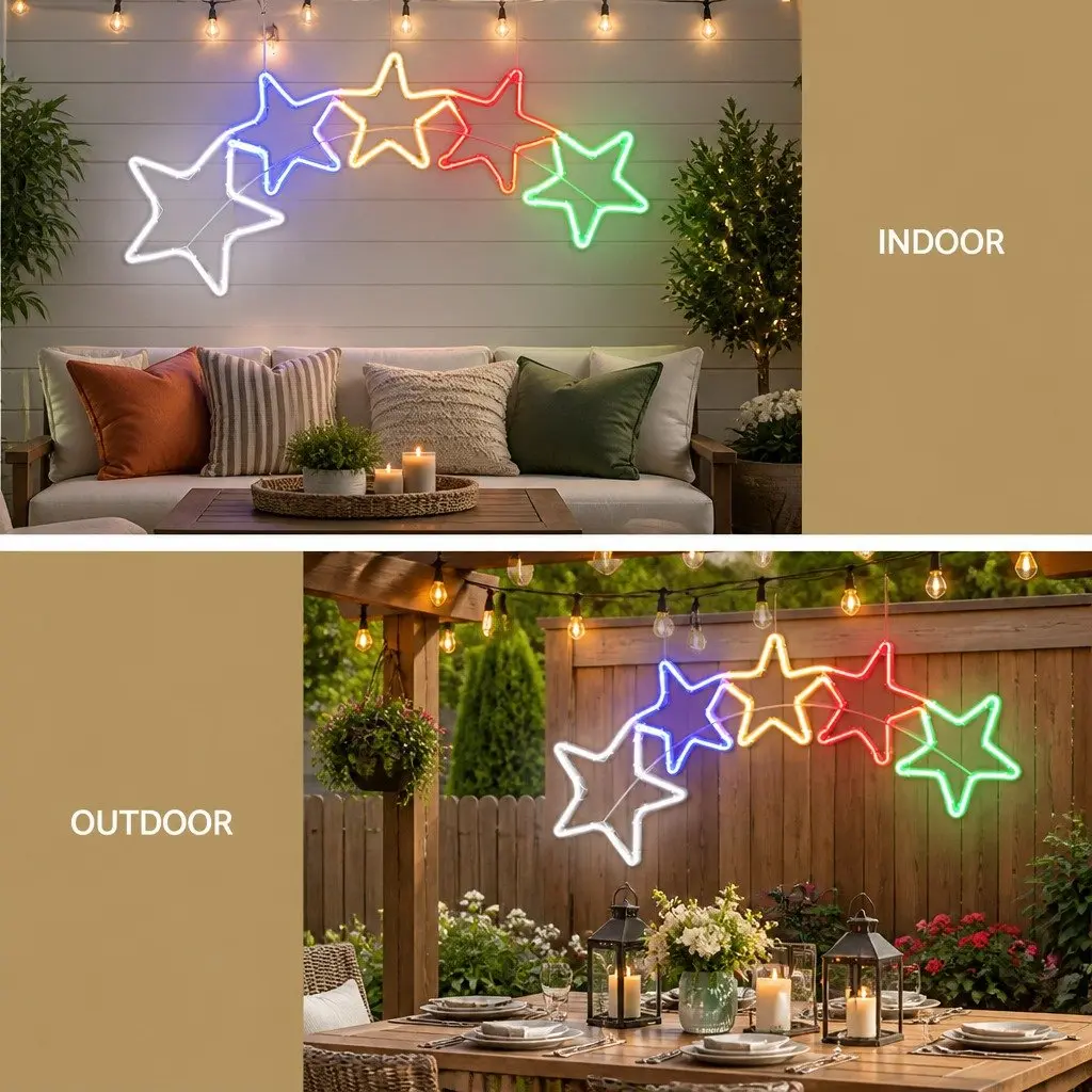 LED Christmas Rope Light Outdoor Decoration 1.25M Multicolour 560 Bulbs