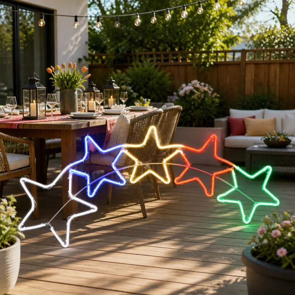 LED Christmas Rope Light Outdoor Decoration 1.25M Multicolour 560 Bulbs