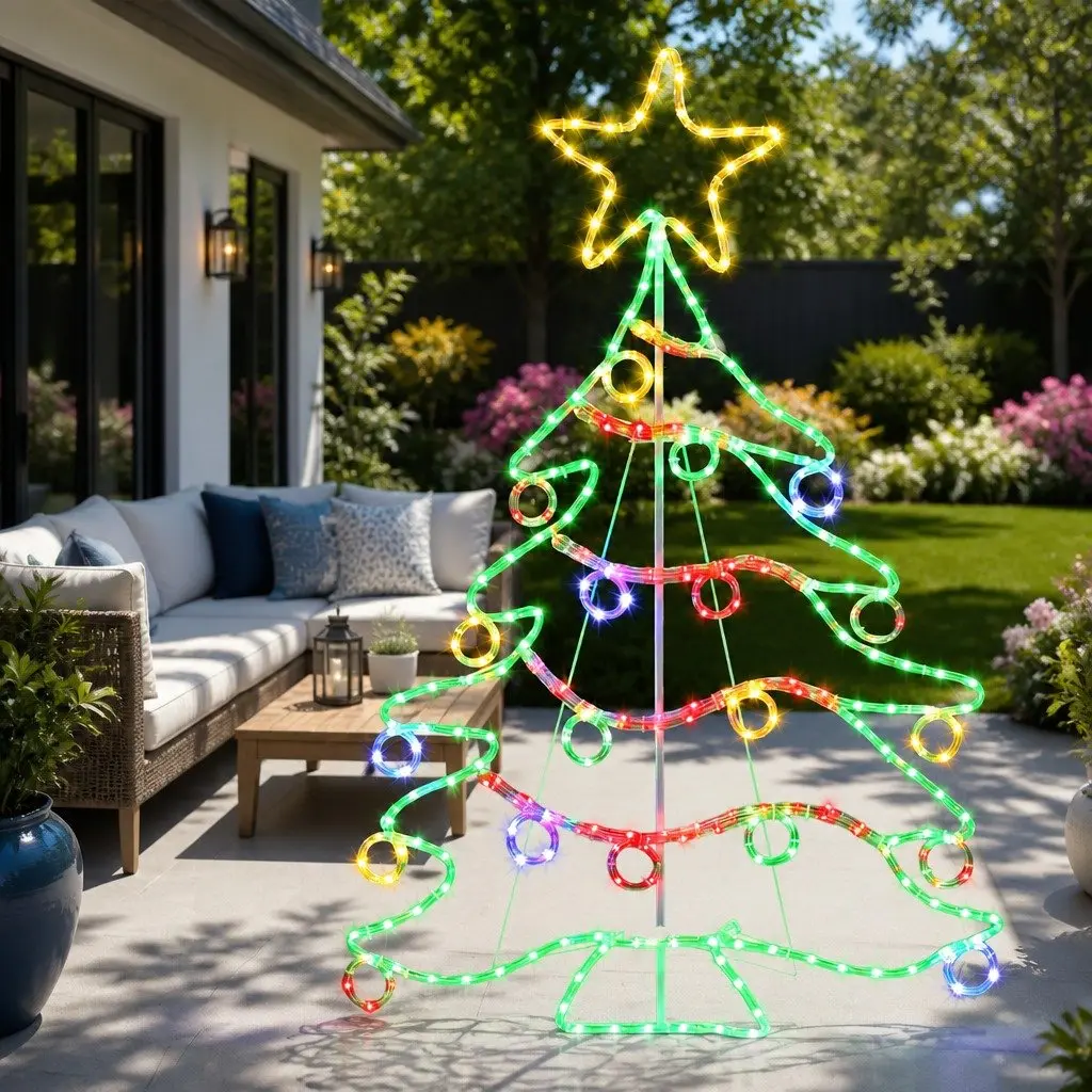 LED Christmas Light Motif Multicolour 1.18M Rope 288 Bulbs Outdoor Decoration