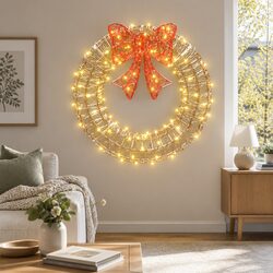Practical Solar LED Christmas Wreath for Festive Decor