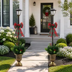 Versatile 125cm Outdoor Christmas Lamp Post Set