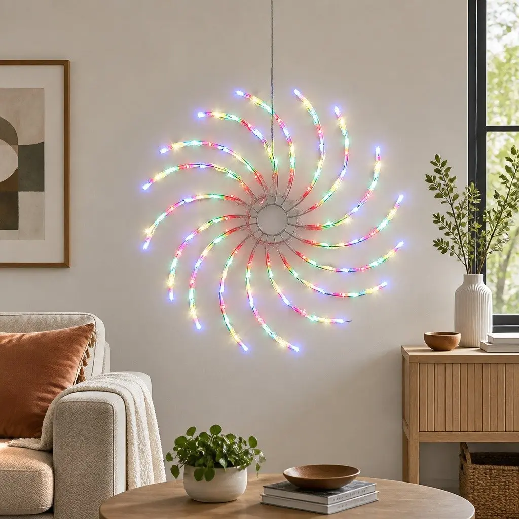 LED Christmas Decoration Motif Multi-Coloured 0.5M with 128 Bulbs Outdoor Indoor Use