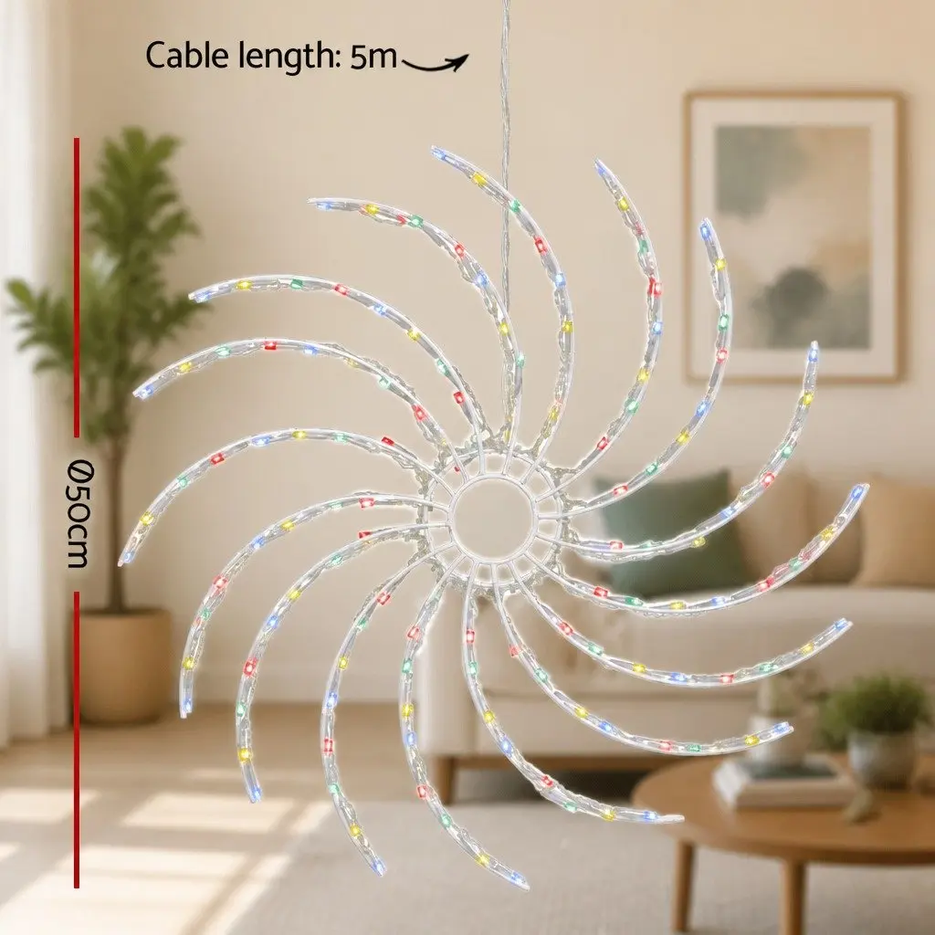 LED Christmas Decoration Motif Multi-Coloured 0.5M with 128 Bulbs Outdoor Indoor Use