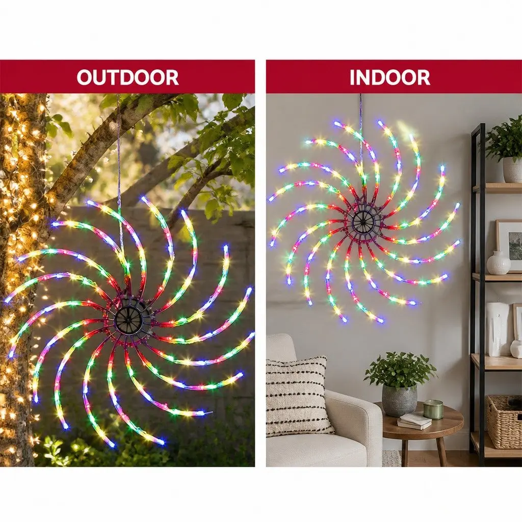 LED Christmas Decoration Motif Multi-Coloured 0.5M with 128 Bulbs Outdoor Indoor Use