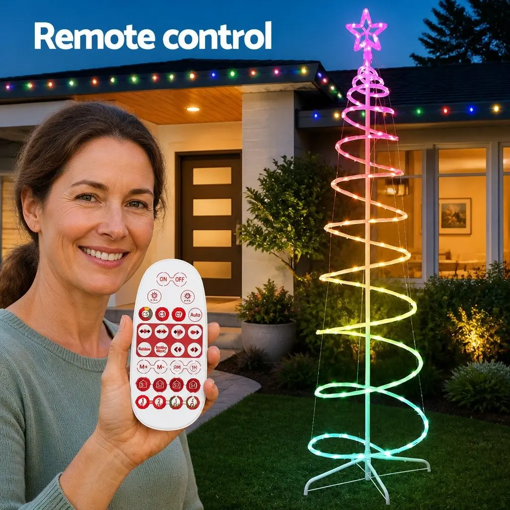 LED Christmas Tree Steel Frame 1.8m Multicolour with 100 RGB Lights