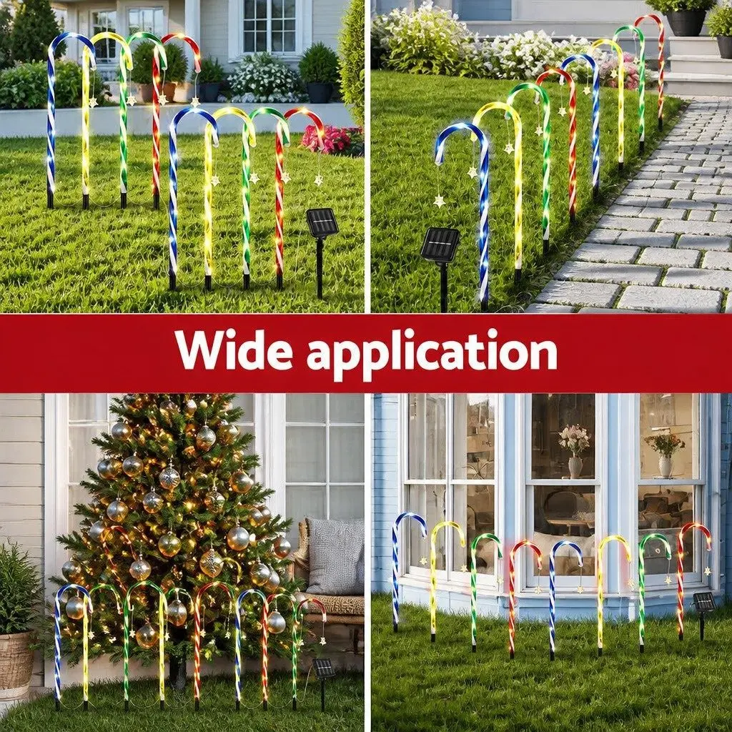 8 Piece Christmas Path Ground Lights Solar Powered 72 LED Multicolour Outdoor Garden Decorations