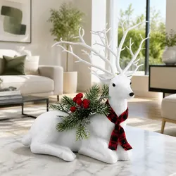 Where to Display 32cm White Glitter Reindeer Ornaments