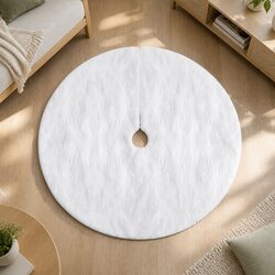 Practical 120cm White Christmas Tree Skirt for Your Home
